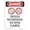 Signmission OSHA Danger Sign, Oxygen No Smoking No, 24in X 18in Aluminum, 18" W, 24" L, Portrait OS-DS-A-1824-V-1515 - alternate 1